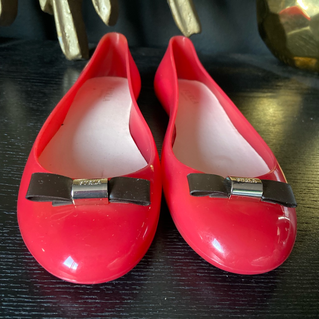 Red Furla Jelly Ballerina Slippers Brand New Size 41